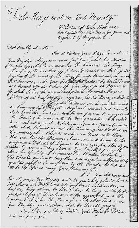 image of The petition of Henry Woodward to King George II
