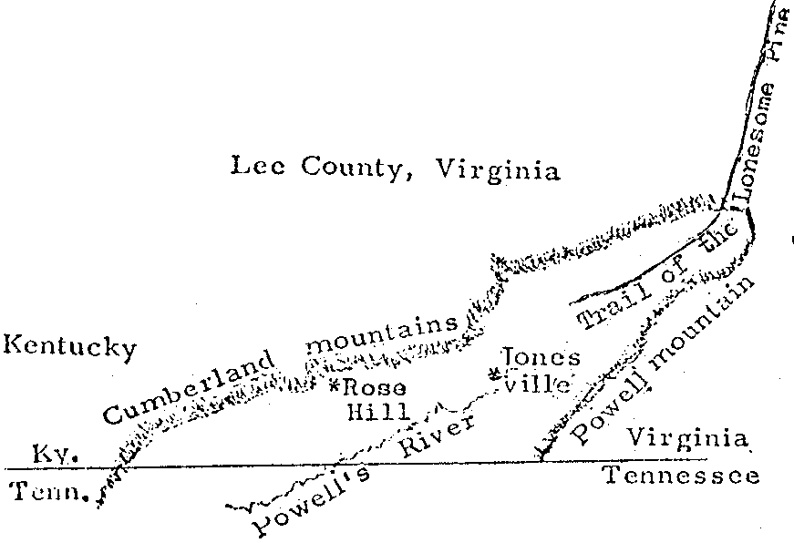Map, Lee County Virginia